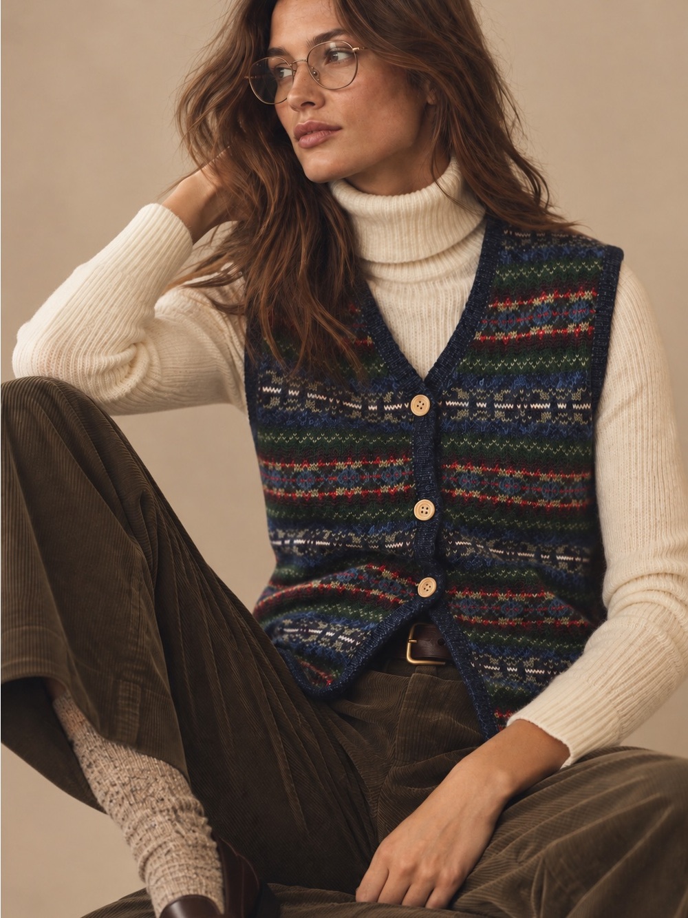 Vintage Jacob Junior Fair Isle Wool Vest | Women’s Small